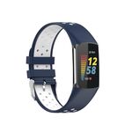 Per cinturino in silicone traspirante bicolore Fitbit Charge 6 (blu + bianco)