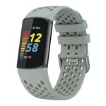 Per Fitbit Charge 5 cinturino sportivo in silicone traspirante tinta unita (grigio)