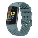 Per Fitbit Charge 5 cinturino sportivo in silicone traspirante tinta unita (blu)