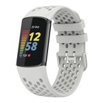 Per Fitbit Charge 5 cinturino sportivo in silicone traspirante tinta unita (colore Starlight)