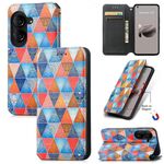 Per ASUS Zenfone 10 CaseNeo Custodia per telefono in pelle magnetica colorata (rombo mandala)
