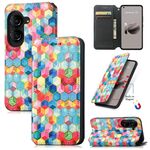 Per ASUS Zenfone 10 CaseNeo Custodia per telefono in pelle magnetica colorata (Magic Space)