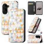 Per ASUS Zenfone 10 CaseNeo Custodia per telefono in pelle magnetica colorata (rombo)