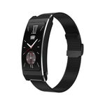 Bracciale Smart Call con schermo TFT da 1,14 pollici K7, chiamata BT / frequenza cardiaca / pressione sanguigna / ossigeno nel sangue, cinturino: cinturino in acciaio milanese (nero)