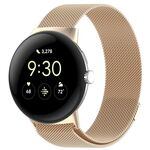 Per Google Pixel Watch 2 Cinturino in maglia di acciaio magnetico Milano (Champagne)