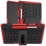 Custodia in TPU con texture per pneumatici Samsung Galaxy Tab S9 + custodia per tablet PC (rossa)