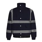 Giacca invernale calda e impermeabile, corta, multitasche, in cotone riflettente, taglia: XXL (blu navy)