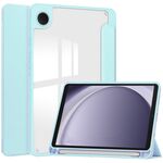 Per Samsung Galaxy Tab A9 Custodia per tablet in pelle acrilica 3 pieghevoli con slot per penna (blu cielo)