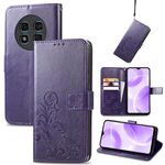 Custodia per telefono in pelle con fibbia in rilievo per Ulefone Note 15 (viola)