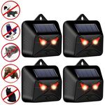 4 pezzi/scatola repellente per animali solare, deterrente per animali impermeabile con luce LED rossa