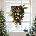 Ghirlanda di decorazioni natalizie per albero di Natale con palline dorate