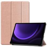 Custodia per tablet in pelle Smart Custer Pure Color 3-Fold per Samsung Galaxy Tab S9 FE (oro rosa)