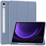 Per Samsung Galaxy Tab S9 FE Custodia tablet in pelle Smart TPU 3 pieghe in puro colore con slot per penna (lavanda)