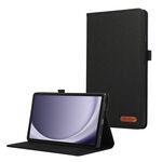 Custodia per tablet in pelle PU con vibrazione orizzontale Samsung Galaxy Tab A9 + tessuto PU (nera)