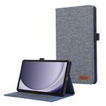Custodia per tablet in pelle PU con vibrazione orizzontale Samsung Galaxy Tab A9 + tessuto PU (blu scuro)