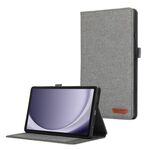 Per Samsung Galaxy Tab A9+ Custodia per tablet in pelle PU con vibrazione orizzontale in TPU + tessuto (grigio)