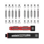 JAKEMY JM-8195 Cacciavite con design a maniglia quadrata 21 in 1 S-2 (nero)