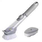 Spazzola per pulizia con spazzola antiaderente per riempimento automatico di liquidi con manico lungo da cucina, Stile: Spazzola+Spugna