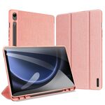 Custodia magnetica per tablet in pelle con vibrazione per Samsung Galaxy Tab S9 FE DUX DUCIS Domo Series (rosa)