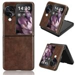 Per OPPO Find N3 Flip Litchi Texture Custodia per telefono con cover posteriore (marrone)