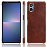 Per Sony Xperia 5 V Custodia per telefono con cover posteriore con texture Litchi (marrone)