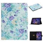 Per Samsung Galaxy Tab A9+ Custodia per tablet in PU con vibrazione orizzontale con motivo floreale con funzione Sleep/Wake-up (Fiore viola)