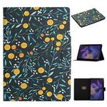 Per Samsung Galaxy Tab A9 Custodia per tablet in PU con motivo floreale a ribaltamento orizzontale con funzione di sospensione/sveglia (frutto giallo)