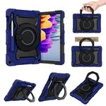 Custodia per tablet in silicone con supporto ad anello rotante portatile per Samsung Galaxy Tab S9 Armor (blu navy)