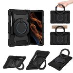 Custodia per tablet in silicone con supporto ad anello rotante portatile Ultra Armor per Samsung Galaxy Tab S9 (nero)