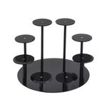YX034 Espositore per torta in cartone animato con ripiano per cupcake in acrilico (nero)