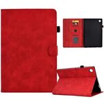 Custodia per tablet in pelle Smart Flip con sorriso in rilievo per Samsung Galaxy Tab A9 (rossa)