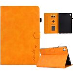 Custodia per tablet in pelle Smart Flip con sorriso in rilievo per Samsung Galaxy Tab A9 (cachi)