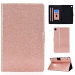 Custodia per tablet in pelle glitterata per Samsung Galaxy Tab A9 (oro rosa)
