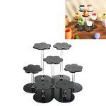 YX046 Espositore per figure in acrilico Espositore per cosmetici per cupcake (nero)