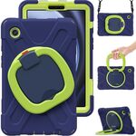 Custodia per tablet PC ibrida in silicone per Samsung Galaxy Tab A9 con supporto e tracolla (blu navy olivina)