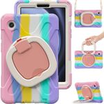 Custodia per tablet PC ibrida in silicone per Samsung Galaxy Tab A9 con supporto e tracolla (rosa colorato)