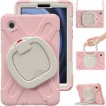 Custodia per tablet PC ibrida in silicone per Samsung Galaxy Tab A9 con supporto e tracolla (rosa)
