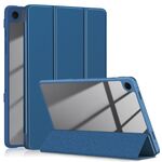 Per Samsung Galaxy Tab A9+ Custodia per tablet in pelle astuta in tinta unita in acrilico 3 pieghevoli (blu)
