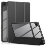 Per Samsung Galaxy Tab A9+ Custodia per tablet in pelle astuta in tinta unita in acrilico 3 pieghevoli (nera)