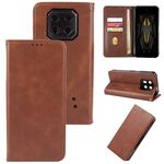 Custodia per telefono in pelle con chiusura magnetica per Ulefone Armor 22 (marrone)