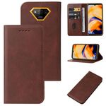 Custodia per telefono in pelle con chiusura magnetica per Ulefone Armor X13 (marrone)