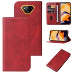 Custodia per telefono in pelle con chiusura magnetica per Ulefone Armor X13 (rossa)