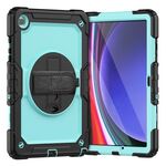 Per Samsung Galaxy Tab A9+ Custodia in silicone + tablet PC con tracolla (nero + azzurro)