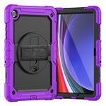 Per Samsung Galaxy Tab A9+ Custodia in silicone + tablet PC con tracolla (viola)