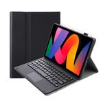 Per Xiaomi Redmi Pad SE 11 pollici A0N9-A Pelle di agnello Custodia in pelle ultrasottile staccabile con tastiera Bluetooth con touchpad (Nero)