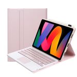 Per Xiaomi Redmi Pad SE 11 pollici A0N9-A Pelle di agnello Custodia in pelle ultrasottile staccabile con tastiera Bluetooth con touchpad (rosa)