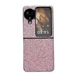 Per OPPO Find N3 Custodia per telefono antiurto satinata con glitter Flip (Rosa rossa)