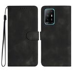 Custodia per cellulare in pelle con motivo a cuore per OPPO A94 5G/F19 Pro/F19 Pro+/A94 4G (nero)