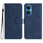 Custodia per cellulare in pelle per Honor X7 4G/Play 30 Plus con motivo a cuore (blu reale)