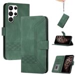 Per Samsung Galaxy S23 Ultra 5G Cubic Skin Feel Custodia per cellulare in pelle flip (verde)